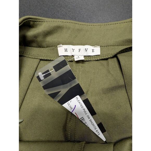 NWT HYFVE Pleated Pull Skort Army Green Mini Skirt Women's - Picture 3 of 5